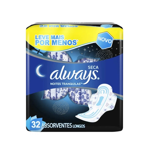 Absorvente Always Noturno Seca Com Abas G 32 Unidades