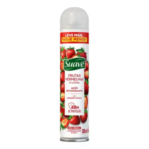 Desodorante Aerosol Suave Frutas Vermelhas e Lichia Ação Revigorante 200ml