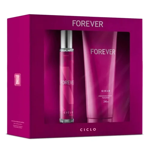 Kit Perfume Feminino Eau de Colônia Forever Ciclo 30ml + Hidratante 240ml