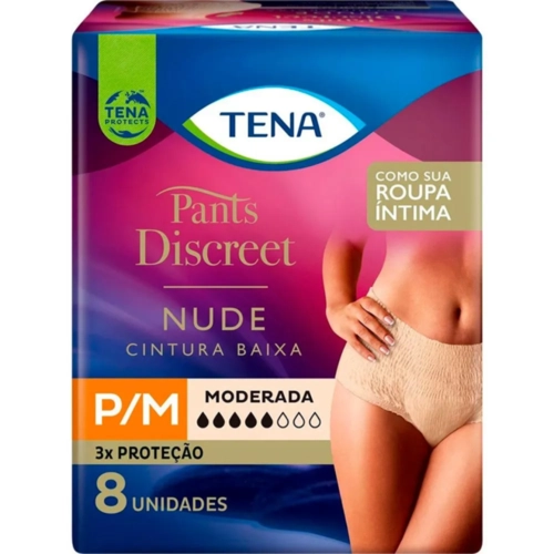 Fralda Tena Pants Discreet Nud P/M 8Un + 1Un Grátis
