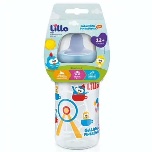 Copo de Treinamento Lillo Galinha Pintadinha Bico Macio 300ml