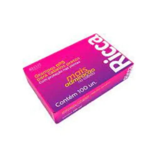 Grampo de Cabelo Ricca 3107 Preto 100 Unidades