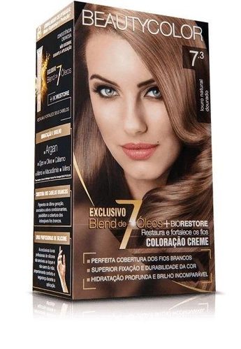 Kit Coloração Beauty Color Louro Dourado 7.3