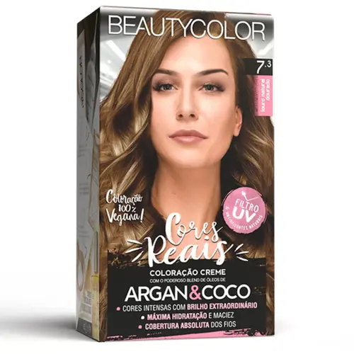Kit Coloração Beauty Color Louro Dourado 7.3