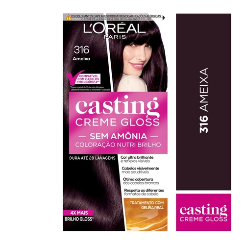 Coloração Casting Creme Gloss Loréal Paris Sem Amônia Ameixa 316