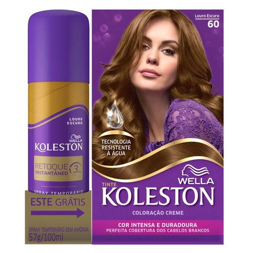 Kit Coloração Creme Koleston 60 Louro Escuro + 50% De Desconto Retoque Raiz