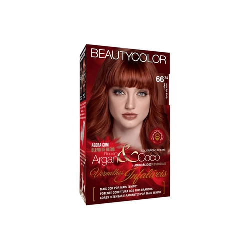 Kit Coloração Beauty Color Ruivo Doce De Leite 66.74 Vermelhos Infaliveis