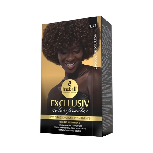 Kit Coloração Haskell Excllusiv Color Pratic 7.73 Chocolate Dourado