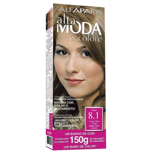 Coloração Creme Permanente Alfaparf Alta Moda 8.1 Louro Claro Cinza