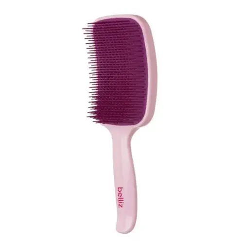 Escova de Cabelo Belliz Flex Raquete Rosa Ref 461