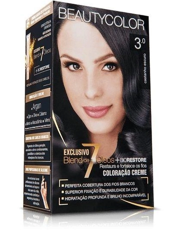 Kit Coloração Beauty Color Castanho Escuro 3.0
