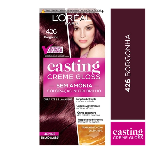 Coloração Casting Creme Gloss Loréal Paris Sem Amônia Borgonha 426