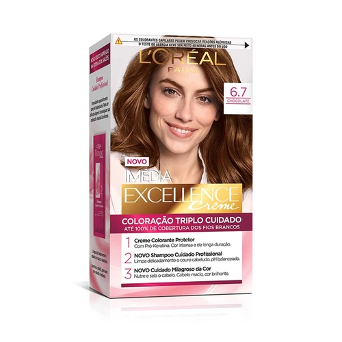 Kit Coloração Imédia Excellence Loréal Paris 6.7 Chocolate Puro