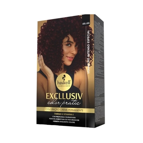 Kit Coloração Haskell Excllusiv Color Pratic 66.66 Vermelho Intenso Especial