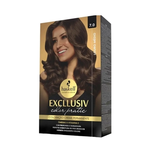 Kit Coloração Haskell Excllusiv Color Pratic 7.0 Louro Médio