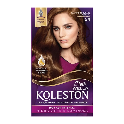 Kit Coloração Creme Koleston 54 Castanho Dourado Acobreado