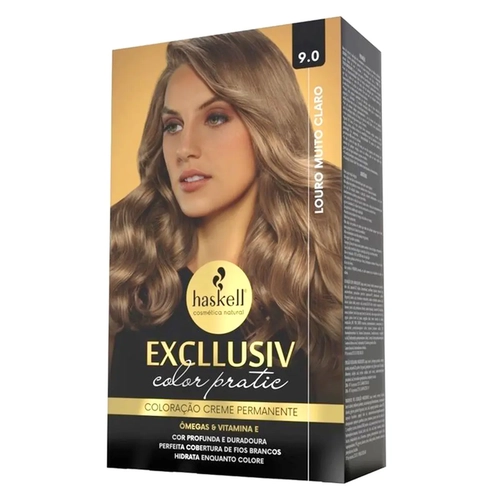 Kit Coloração Haskell Excllusiv Color Pratic 9.0 Louro Muito Claro