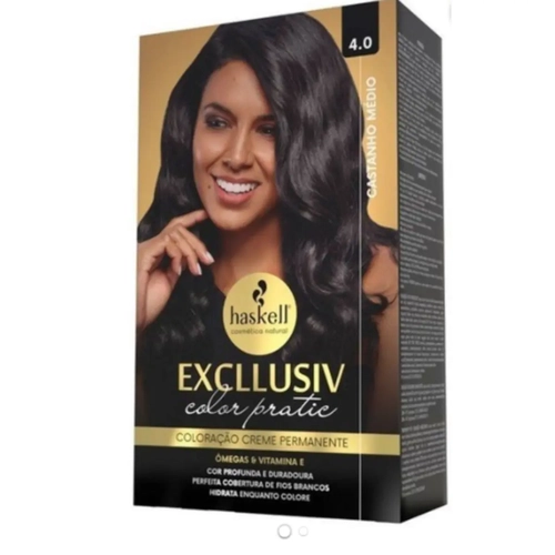 Kit Coloração Haskell Excllusiv Color Pratic 4.0 Castanho Médio