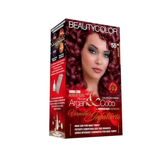 Kit Coloração Beauty Color Vermelho Fatale 55.46 Vermelhos Infaliveis