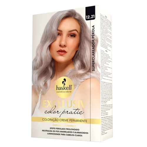 Kit Coloração Haskell Excllusiv Color Pratic 12.21 Superclareador Perola