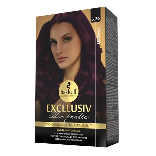 Kit Coloração Haskell Excllusiv Color Pratic 8.26 Marsala