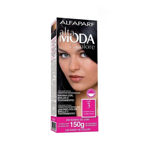 Coloração Creme Permanente Alfaparf Alta Moda 3 Castanho Escuro