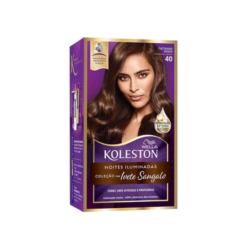 Kit Coloração Creme Koleston 40 Castanho Médio