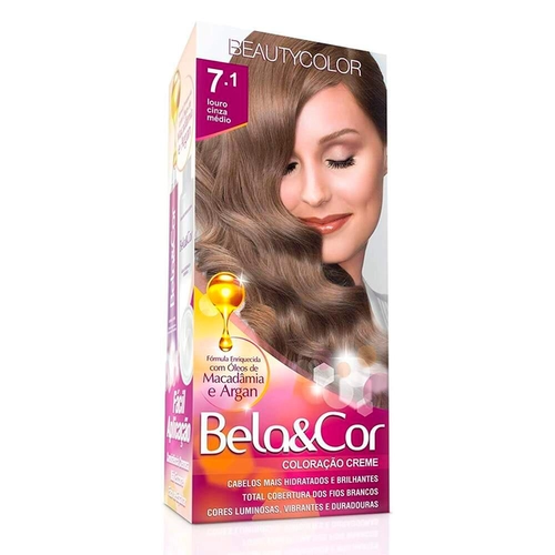 Mini Kit Coloração Bela&Cor Louro Cinza Médio 7.1