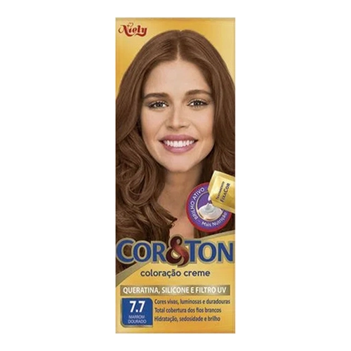 Mini Kit Coloração Cor&Ton 7.7 Marrom Dourado 125G