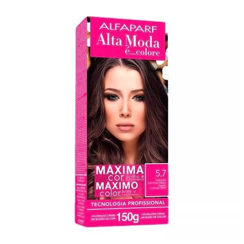 Coloração Creme Permanente Alfaparf Alta Moda 5.7 Chocolate Escuro