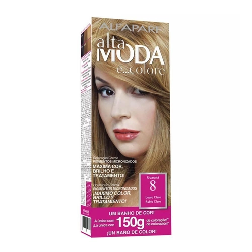 Coloração Creme Permanente Alfaparf Alta Moda 8 Louro Claro