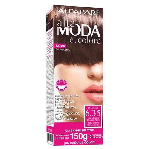 Coloração Creme Permanente Alfaparf Alta Moda 6.35 Louro Escuro Dourado Acaju