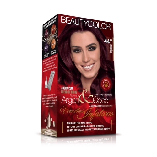 Kit Coloração Beauty Color Borgonha 44.66 Vermelhos Infaliveis