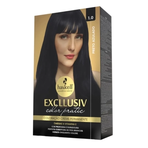Kit Coloração Haskell Excllusiv Color Pratic 1.0 Preto Azulado