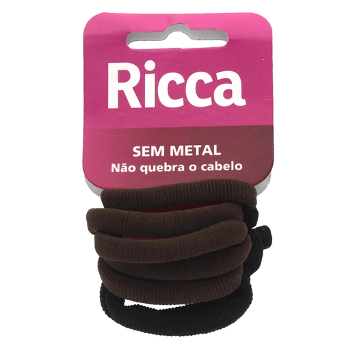 Acessório de Cabelo Elástico Ricca Sem Metal 15Mm 10 Unidades Ref 903