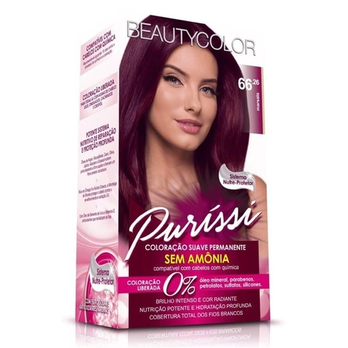 Kit Coloração Purissi Sem Amônia 66.26 Marsala
