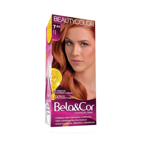 Mini Kit Coloração Bela&Cor Ruivo Natural 7.64