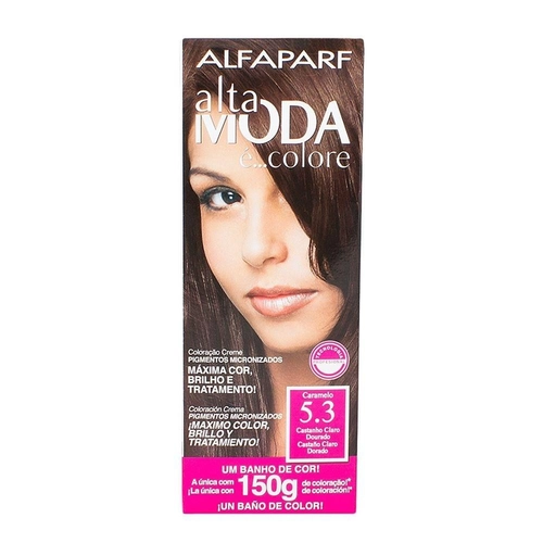 Coloração Creme Permanente Alfaparf Alta Moda 5.3 Castanho Claro Dourado