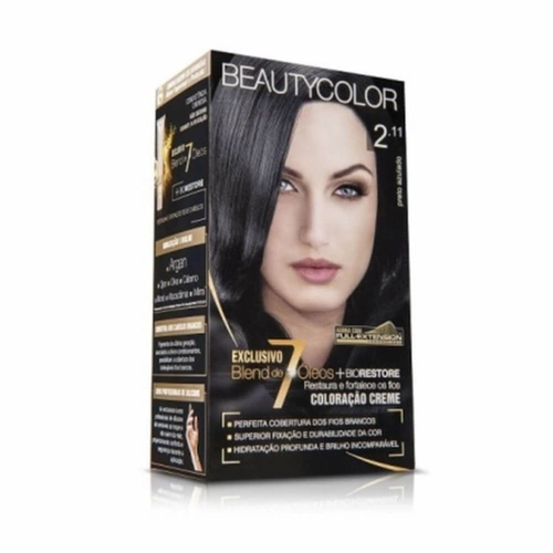 Kit Coloração Beauty Color Preto Azulado 2.11