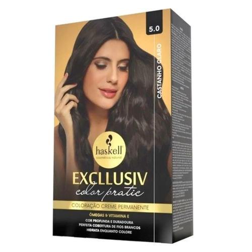 Kit Coloração Haskell Excllusiv Color Pratic 5.0 Castanho Claro