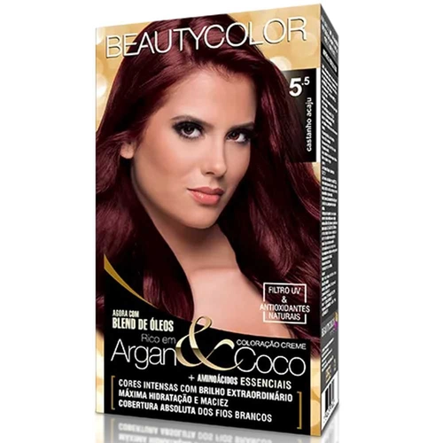 Kit Coloração Beauty Color Castanho Caju 5.5