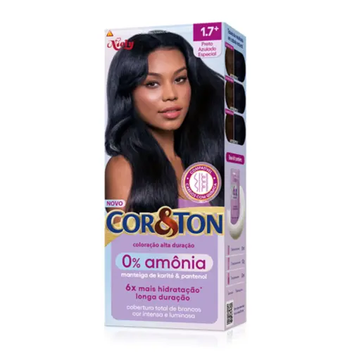 Mini Kit Coloração Cor&Ton Sem Amônia 1.7 Preto Azulado Especial
