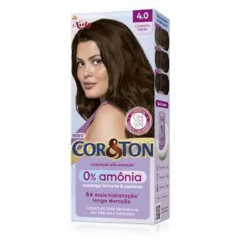 Mini Kit Coloração Cor&Ton Sem Amônia 4.0 Castanho Médio