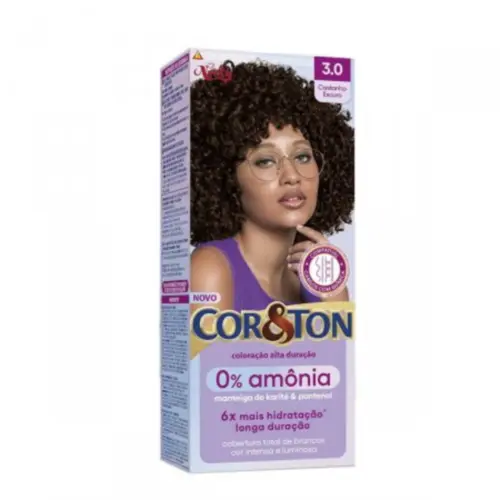 Mini Kit Coloração Cor&Ton Sem Amônia 3.0 Castanho Escuro