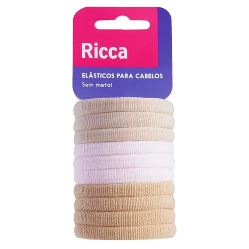 Acessório de Cabelo Elástico Ricca Médio Claro 10 Unidades Ref 2721