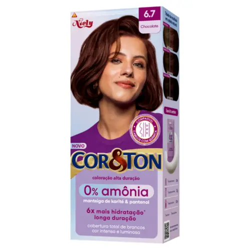 Mini Kit Coloração Cor&Ton Sem Amônia 6.7 Chocolate