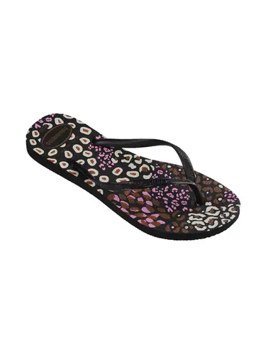 Chinelo Havaianas Slim Animals Preto/Pink Lemo 37/38