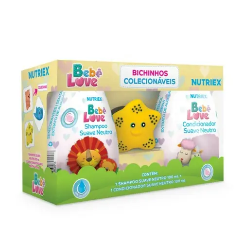 Kit Shampoo + Condicionador Bebê Love 100ml Grátis Bichinho Colecionável Nutriex