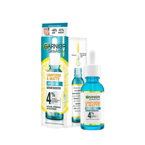 Sérum Facial Booster Garnier Antiacne Uniform & Matte 4% 15ml