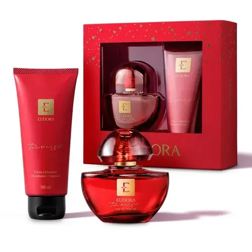 Kit Perfume Feminino Eau de Parfum Eudora Rouge 35ml + Creme Hidratante Desodorante Corporal 100ml